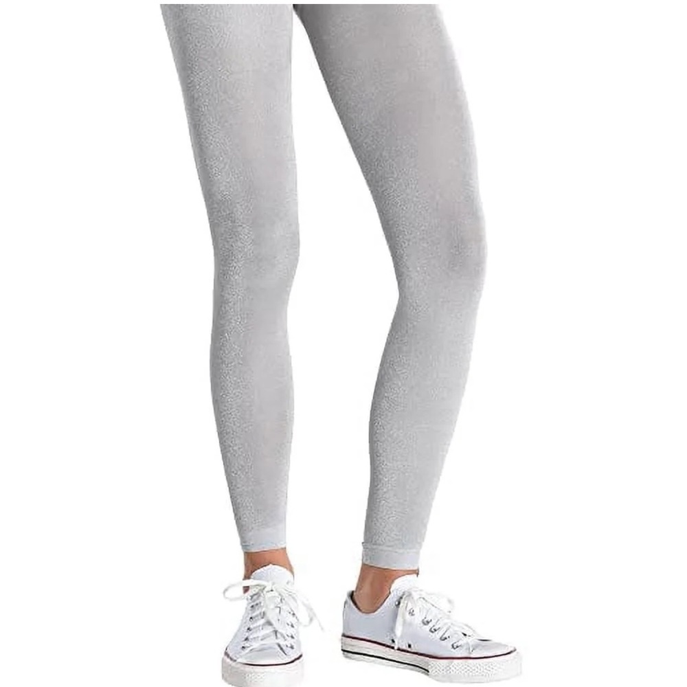 Silver shimmer Footless Tights for Adults NEW one size fits most costume